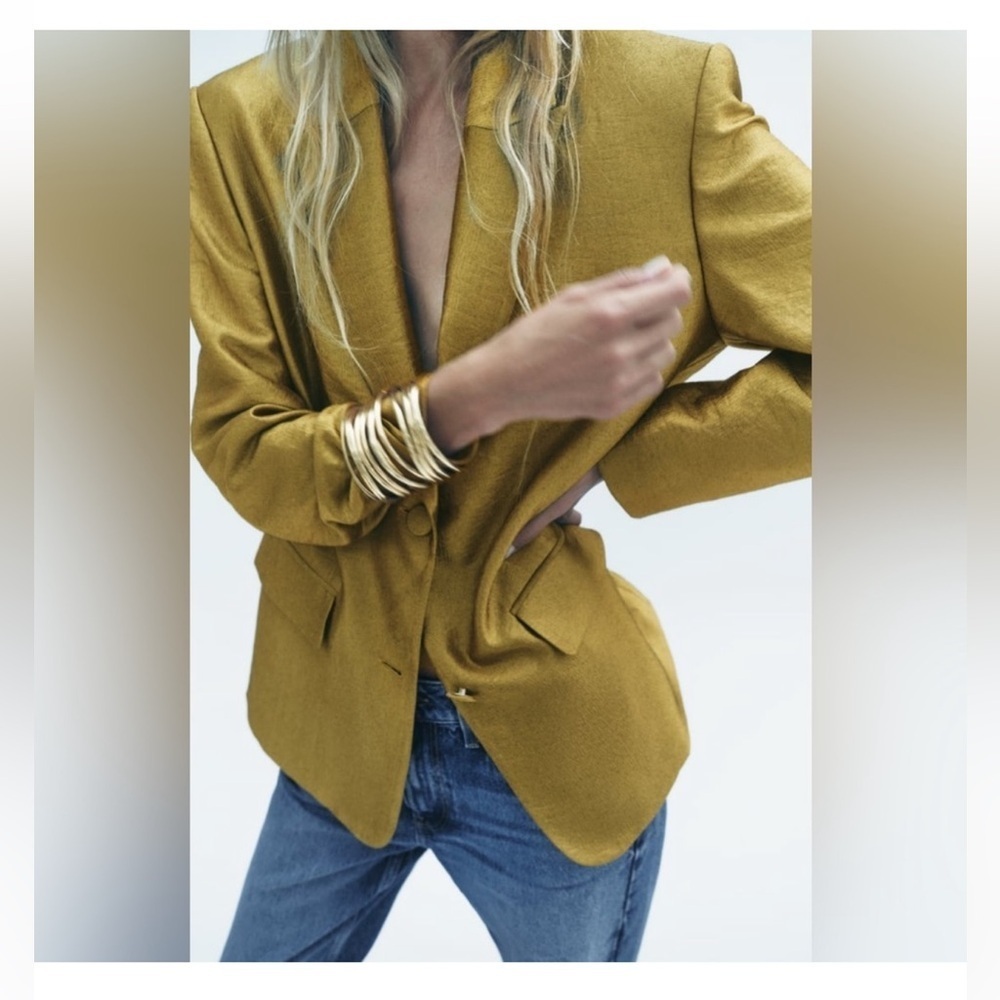 ZARA Gold Straight Cut Blazer, M
NWOT - Picture 12 of 16